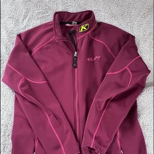 Womens KLIM jacket, slightly used, size Large. Maroon in color.